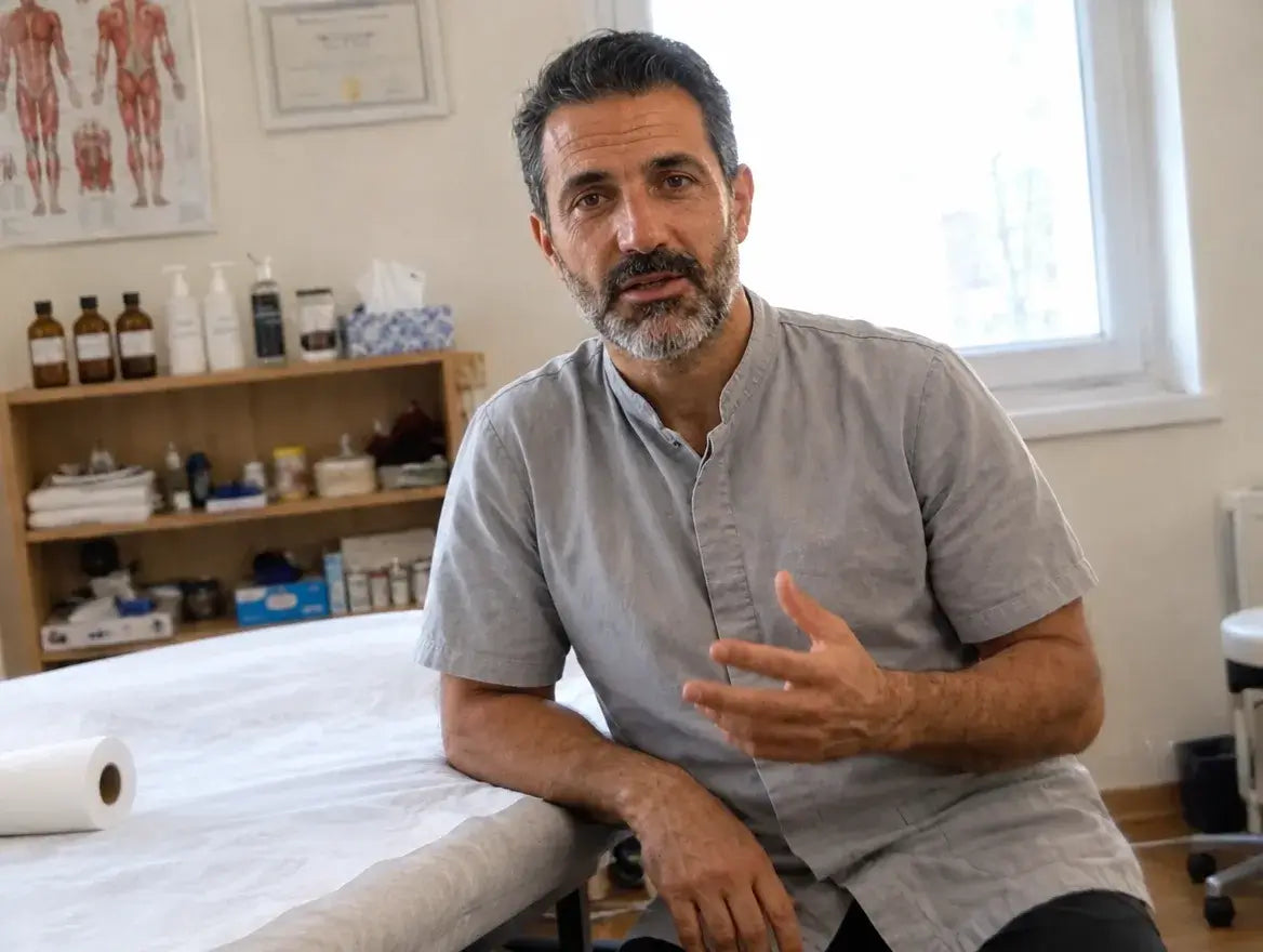 Marco Rossi in his treatment room
